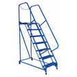 Vestil Steel Maintenance Ladder 58 Degree 7 Grip Strut 24 In. Step Width 350 Lb. Capacity Blue-LAD-MM-7-G