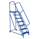 Vestil Steel Maintenance Ladder 58 Degree 7 Grip Strut 24 In. Step Width 350 Lb. Capacity Blue-LAD-MM-7-G