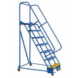 Vestil Steel Standard Slope Ladder 58 Degree 7 Grip Strut 30-1/4 In. Step Width 350 Lb. Capacity Blue-LAD-PW-32-7-G