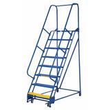 Vestil Steel Standard Slope Ladder 58 Degree 8 Perforated 30-1/4 In. Step Width 350 Lb. Capacity Blue- LAD-PW-32-8-P