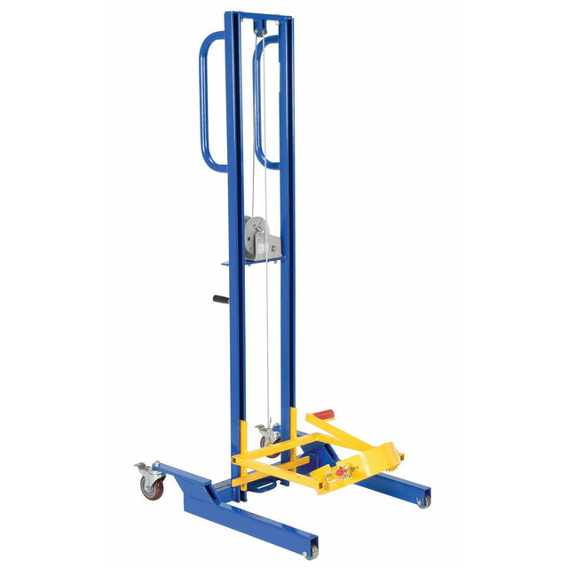 Vestil Steel Variable Height Pail Dispenser 125 Lb. Capacity Blue and Yellow-LLW-PAILD-100