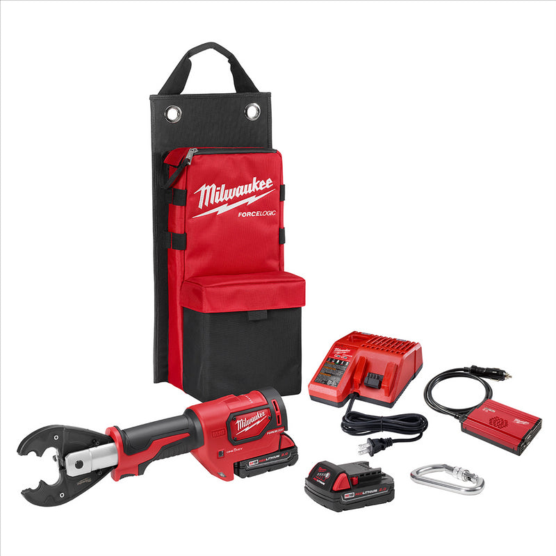 Milwaukee M18FORCE LOGIC 6T Utility Crimper Kit with D3 Grooves and Fixed BG Die 2678-22BG