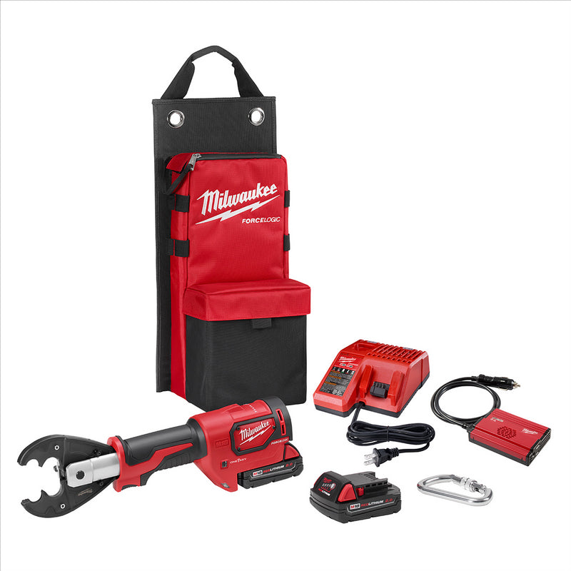 Milwaukee M18FORCE LOGIC 6T Utility Crimper Kit with D3 Grooves and Fixed O Die 2678-22O