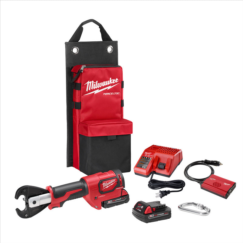 Milwaukee M18 FORCE LOGIC 6T Utility Crimper Kit with D3 Grooves 