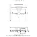 Triumph NTO-11A 11,000 lb Two Post Auto Lift