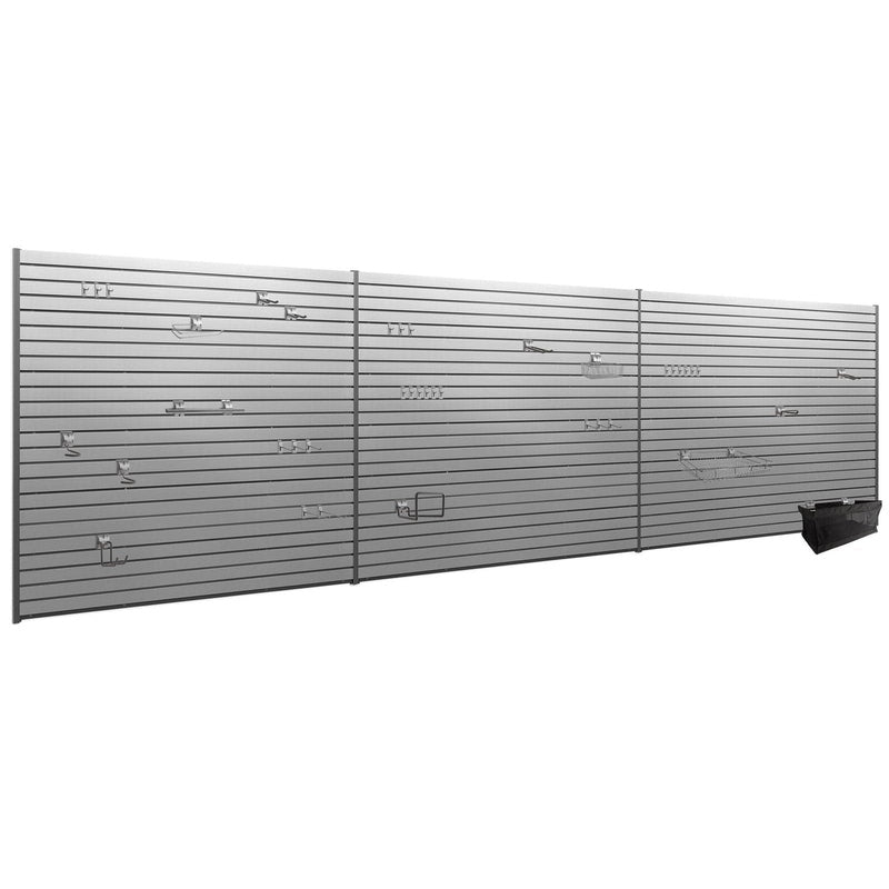 NewAge PVC Slatwall 120 SQ. FT. with 40-Piece Accessory Kit