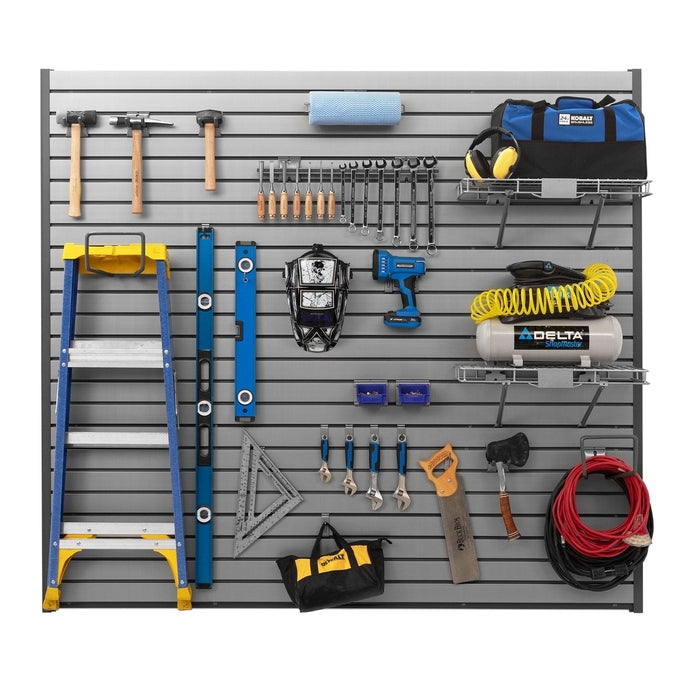 NewAge PVC Slatwall 40 SQ. FT. with 40-Piece Accessory Kit