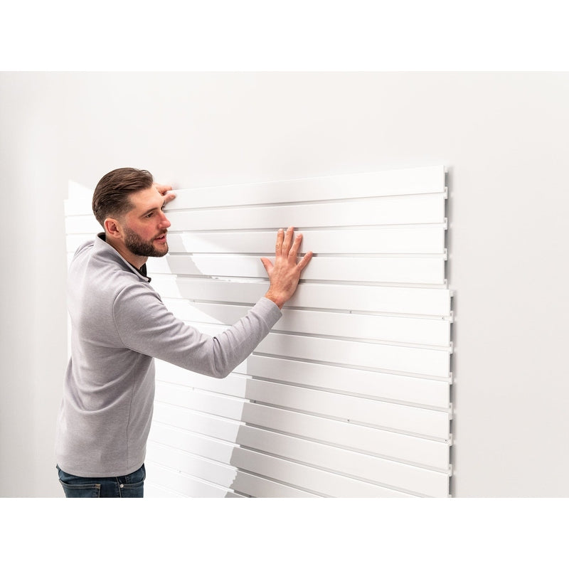 NewAge PVC Slatwall 120 SQ. FT. with 40-Piece Accessory Kit