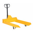 Vestil Steel Pallet Truck V-Shaped Center 78 In. x 40 In. x 43-13/16 In. 4000 Lb. Capacity Yellow - PM4-4048-RL