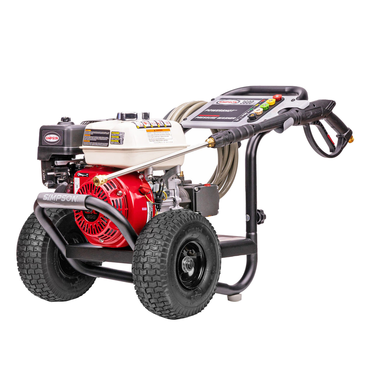 Simpson 3600 PSI at 2.5 GPM HONDA® GX200 with AAA® Triplex Pump Cold Water Professional Gas Pressure Washer with HONDA® GX200 engine PS61368(-S)