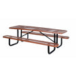 Vestil Steel Picnic Table Expanded Metal Rectangle Top 30 In. x 72 In. Brown-PT-MX-3072-BN