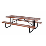 Vestil Steel Picnic Table Expanded Metal Rectangle Top 30 In. x 72 In. Brown-PT-MX-3072-BN