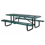 Vestil Steel Picnic Table Expanded Metal Rectangle Top 30 In. x 72 In. Green-PT-MX-3072-GN