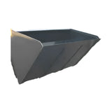 A Pallet Forks for Skid Steers with a walk-through frame, a heavy-duty black attachment designed for lifting and transporting heavy loads, on a white background.