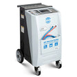 A full, angled view of the Katool R-134A AC1800 AC Service Center machine, showcasing its white and black design, control panel, service hoses, and wheels.