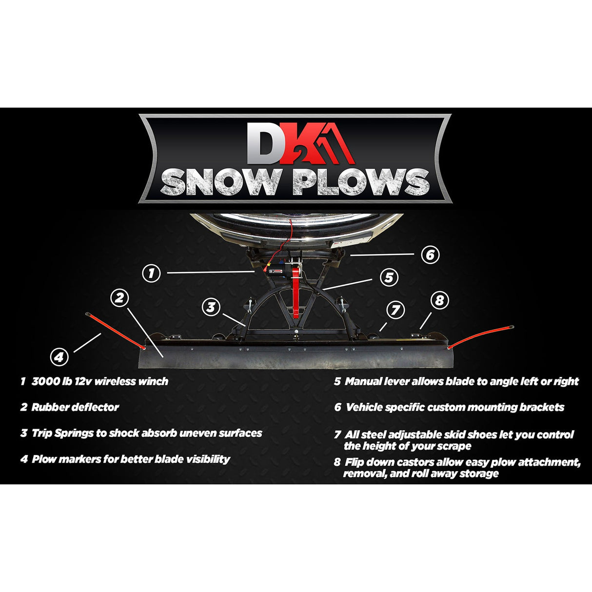 Detail K2 Rampage II - 82 x 19 Custom Mount Snow Plow Kit - RAMP8219