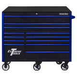Extreme Tools RX Series 55"W x 25"D 12 Drawer Roller Cabinet 150 lb Slides