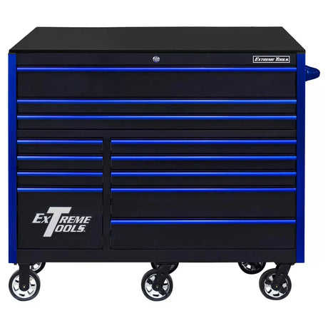 Extreme Tools RX Series 55"W x 25"D 12 Drawer Roller Cabinet 150 lb Slides