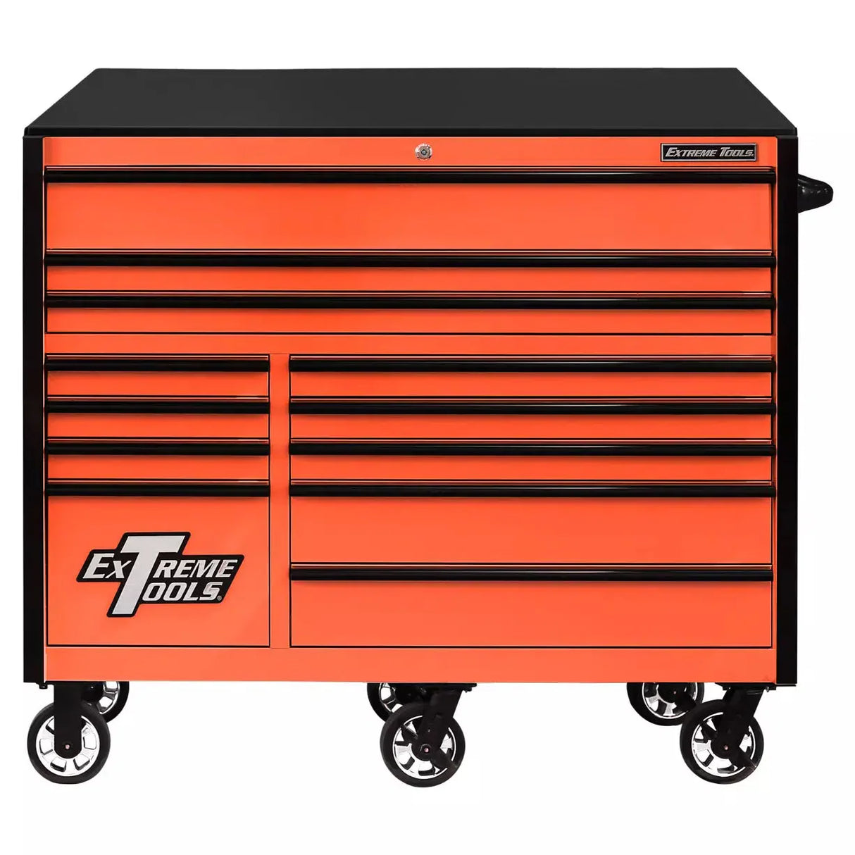 Extreme Tools RX Series 55"W x 25"D 12 Drawer Roller Cabinet 150 lb Slides