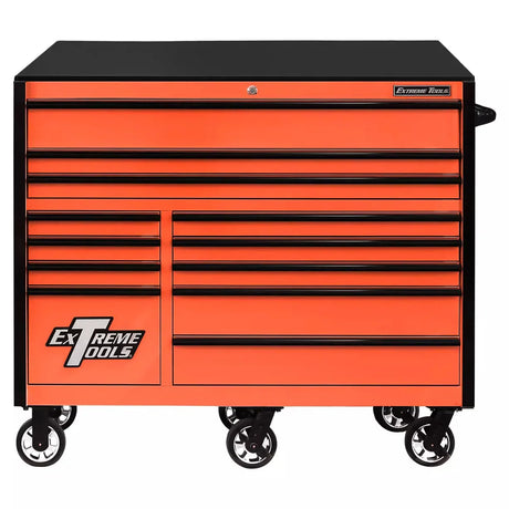 Extreme Tools RX Series 55"W x 25"D 12 Drawer Roller Cabinet 150 lb Slides