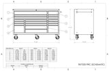 Extreme Tools RX Series 72"W x 30"D 19 Drawer Roller Cabinet - 250 lbs Slides