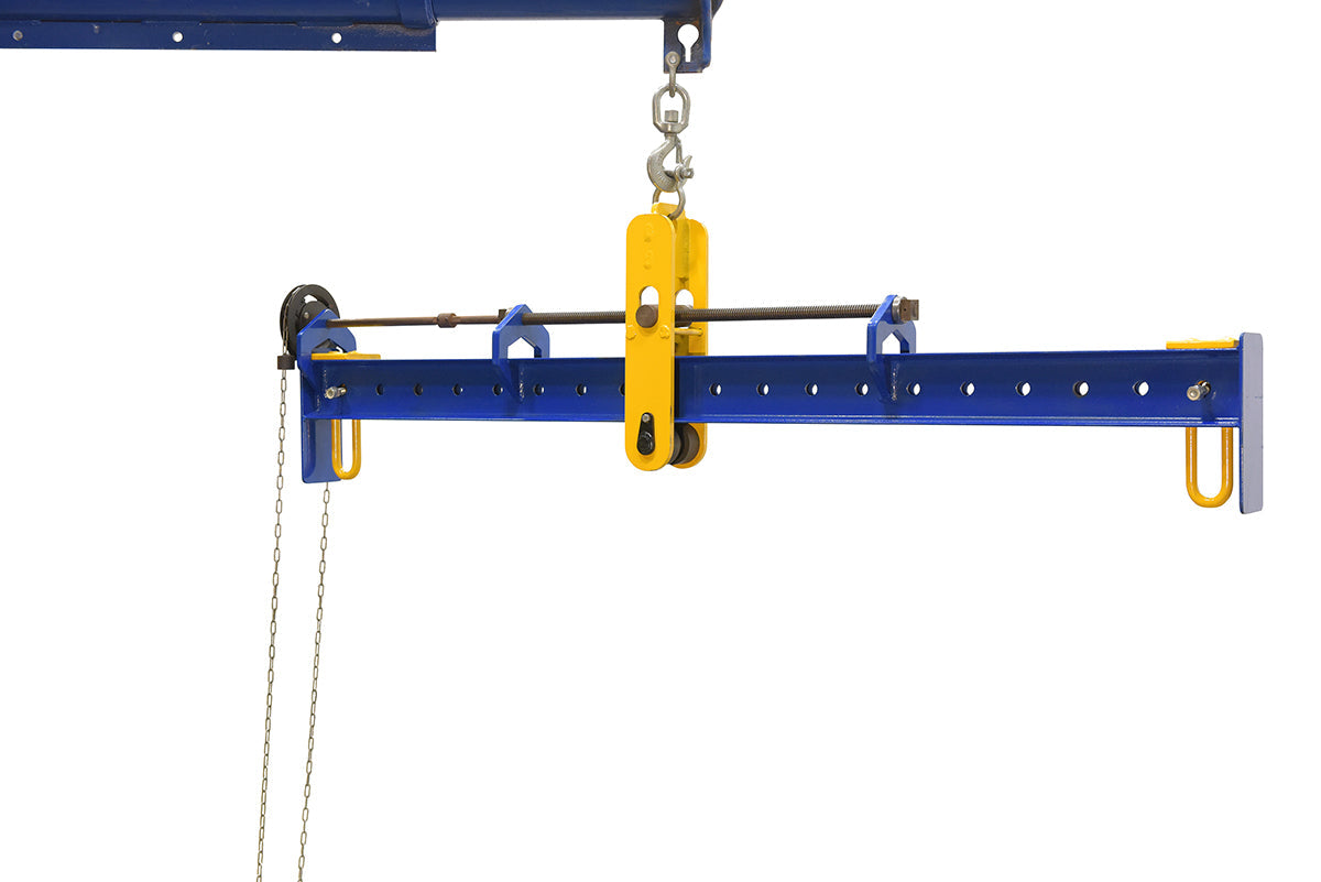 Vestil Spreader Beam With Adjustable Hand Chain Crank Bail