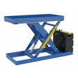 Vestil Steel Scissor Lift Table DC Power 51-9/16 In. x 20-1/2 In. x 32 In. 1,000 Lb. Capacity Blue-SCTAB-1000-2040-DC