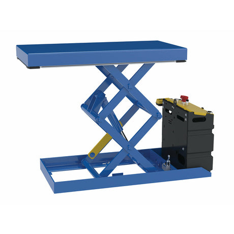 Vestil Steel Double Scissor Lift Table AC Power 49-1/2 In. x 20-1/2 In. x 35 In. 750 Lb. Capacity Blue-SCTABD-750-2040-DC