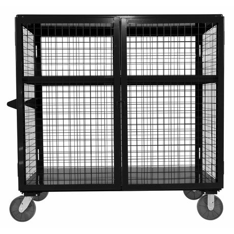 Vestil Welded Steel Expanded Metal Security Cart 30 In. x 60 In. 2,000 Lb. Capacity Black-SCW-XM-3060-BK