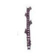 A black Skid-Steer Trencher Chain with a Single Standard style, featuring cupped teeth for digging in loose, damp soil.
