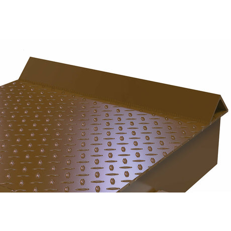 Vestil Steel Wheel Riser With Roll Off Guard 96 In. x 18 In. x 10 In. 40,000 Lb. Capacity Brown-SWR-ROG-18-10-96