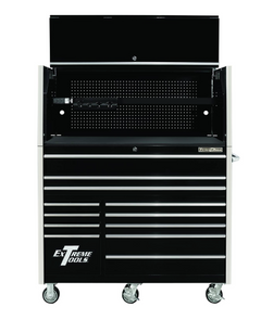 Extreme Tools RX Series 55" Professional Hutch & 12 Drawer Roller Cabinet Combo