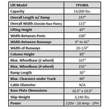 Tuxedo FP14KA 14,000 lb Four Post Alignment Lift - Chain Driven FP14KA