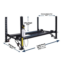 Tuxedo FP8K-DX 8,000 lb Deluxe Storage Lift - Poly casters, drip trays, jack tray FP8K-DX