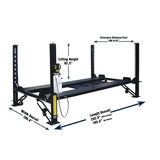 Tuxedo FP8K-DX-XLT 8,000 lb Deluxe Storage Lift Extended Length / Height - Poly casters, drip trays, jack tray FP8K-DX-XLT