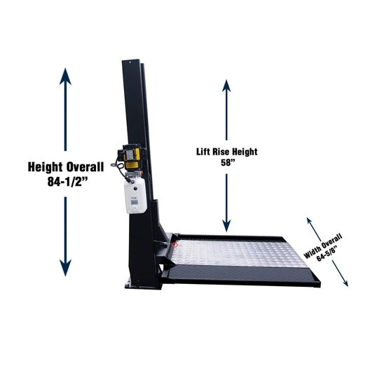 Tuxedo SC-2K 2,000 lb Single Column Lawnmower Storage Lift - 110V Duro Included SC-2K
