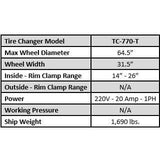 Tuxedo TC-770-T Truck Changer TC-770-T