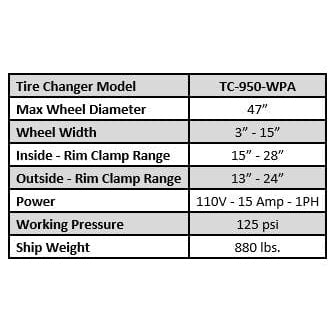 Tuxedo TC-950-WPA with Left Side Press Arm TC-950-WPA
