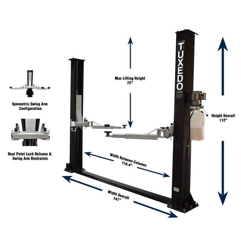 Tuxedo TP9KF-TUX 9,000 lb Two Post Floor Plate - Symmetric TP9KF-TUX