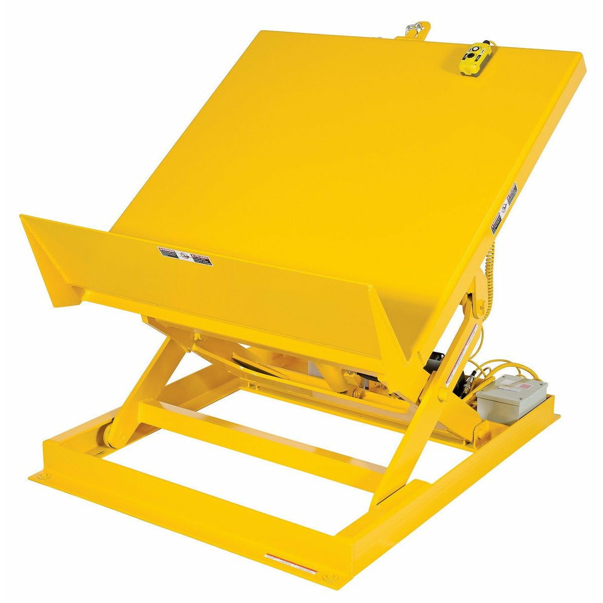Vestil Steel Ergonomic Lift/Tilt Table 36 In. x 48 In. 230 Volt 3 Phase 2,000 Lb. Capacity Yellow-ULTT-3648-2-YEL230-3