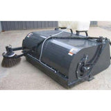 A black Haugen Skid-Steer Replacement Wafer Refill Kit for an angle broom, shown in a clean outdoor setting.