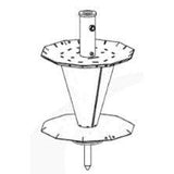 A gray Skid-Steer Wire Winder for barbed and smooth wire from Haugen, featuring a 2-inch hex connection and 10 easy-start wire slots.