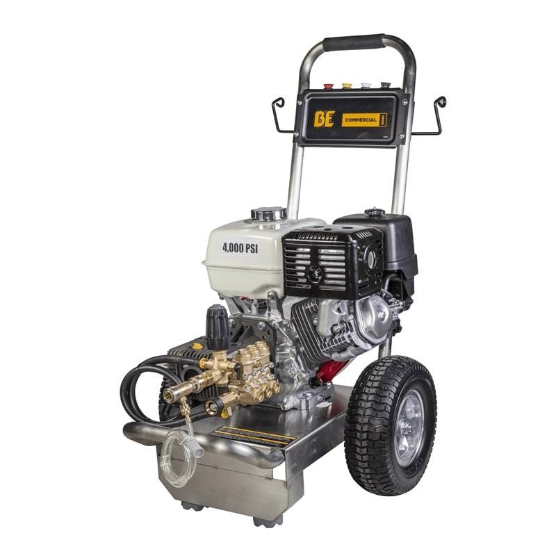 BE Power Equipment 389cc Honda Engine 4000 PSI @ 4.0 GPM External Unloader Pressure Washer - CAT 66DX40GG1 PUMP