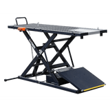 iDEAL Elec-Hydra Motorcycle Lift Bench w/Integrated Motor & Retractable Ramp M-2200IEH-XR