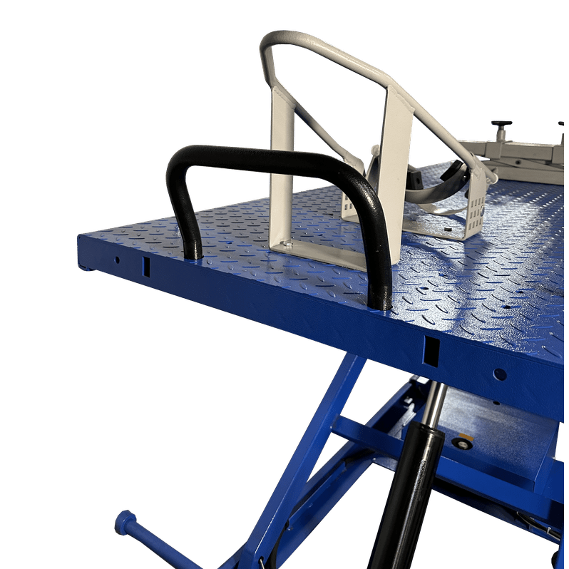iDEAL Elec-Hydra Motorcycle Lift Bench w/Integrated Motor & Retractable Ramp M-2200IEH-XR