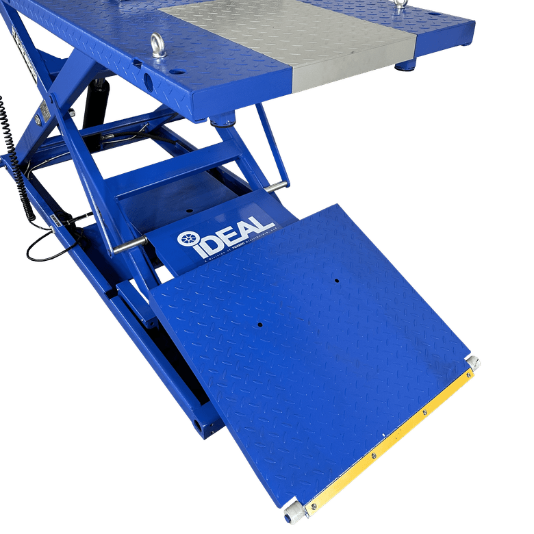 iDEAL Elec-Hydra Motorcycle Lift Bench w/Integrated Motor & Retractable Ramp M-2200IEH-XR