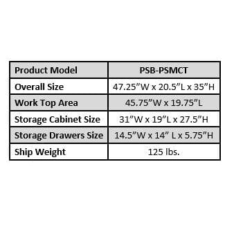 iDEAL PSB-PSMCT Paint Storage Mixing Cabinet & Table PSB-PSMCT