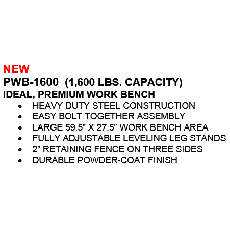 iDEAL PWB-1600 Premium Work Bench - 1,600 lbs. Cap. (XH-WB-II) PWB-1600