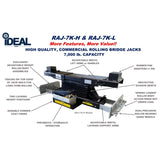 iDEAL Rolling Air Jack 7,000 lb. Capacity - On The Rail - Air / Hyd RAJ-7K-L