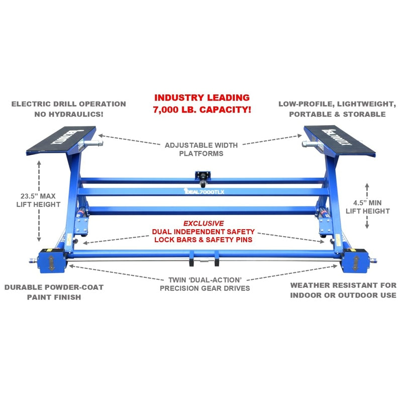 iDEAL Portable Auto Tilt Lift TLX - 7,000 lbs. Capacity TLX-7000